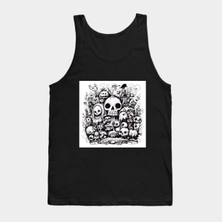 Halloween skull doodle Tank Top